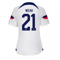 Echipament fotbal Statele Unite Timothy Weah #21 Tricou Acasa Mondial 2022 pentru femei maneca scurta